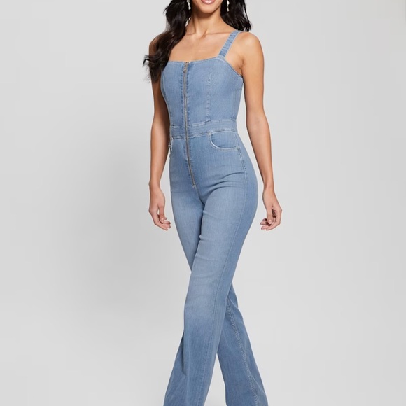 Guess Light Blue Denim Jumpsuit - Picture 1 of 4